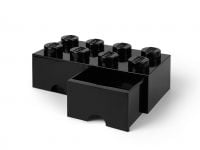 LEGO Gear 5006248 LEGO® Aufbewahrungsstein mit 8 Noppen und Schubfächern in Schwarz