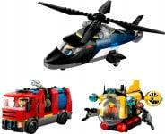 LEGO City 60462 Kombinationsset mit Hubschrauber, Löschauto und U-Boot